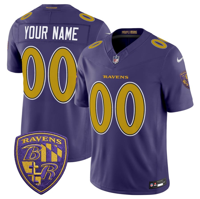 Men's Baltimore Ravens Active Player Custom Purple 2026 F.U.S.E. Alternate Vapor Stitched Limited Football Jersey